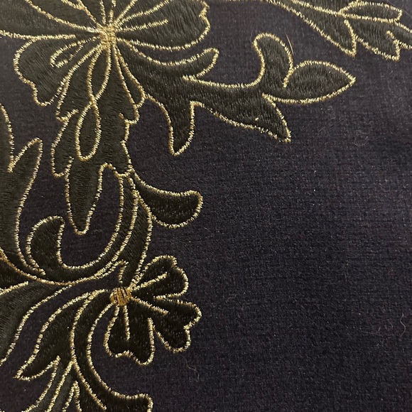 Beyond Vintage Navy Blue/Gold Embroidery Blazer & Free Gold Cami Size Large - Picture 7 of 10